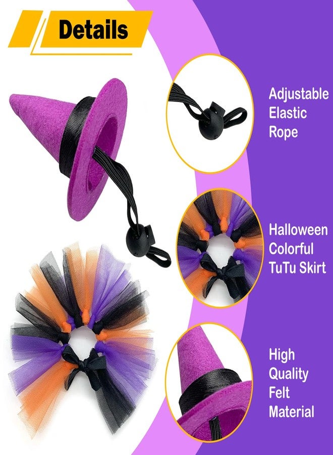 hokable 4Pcs Halloween Lizard Witch Costume Set - Tutu Skirts & Hats for Halloween Cosplay and Photo Props Comfortable and Accessories for Reptiles - Image 3